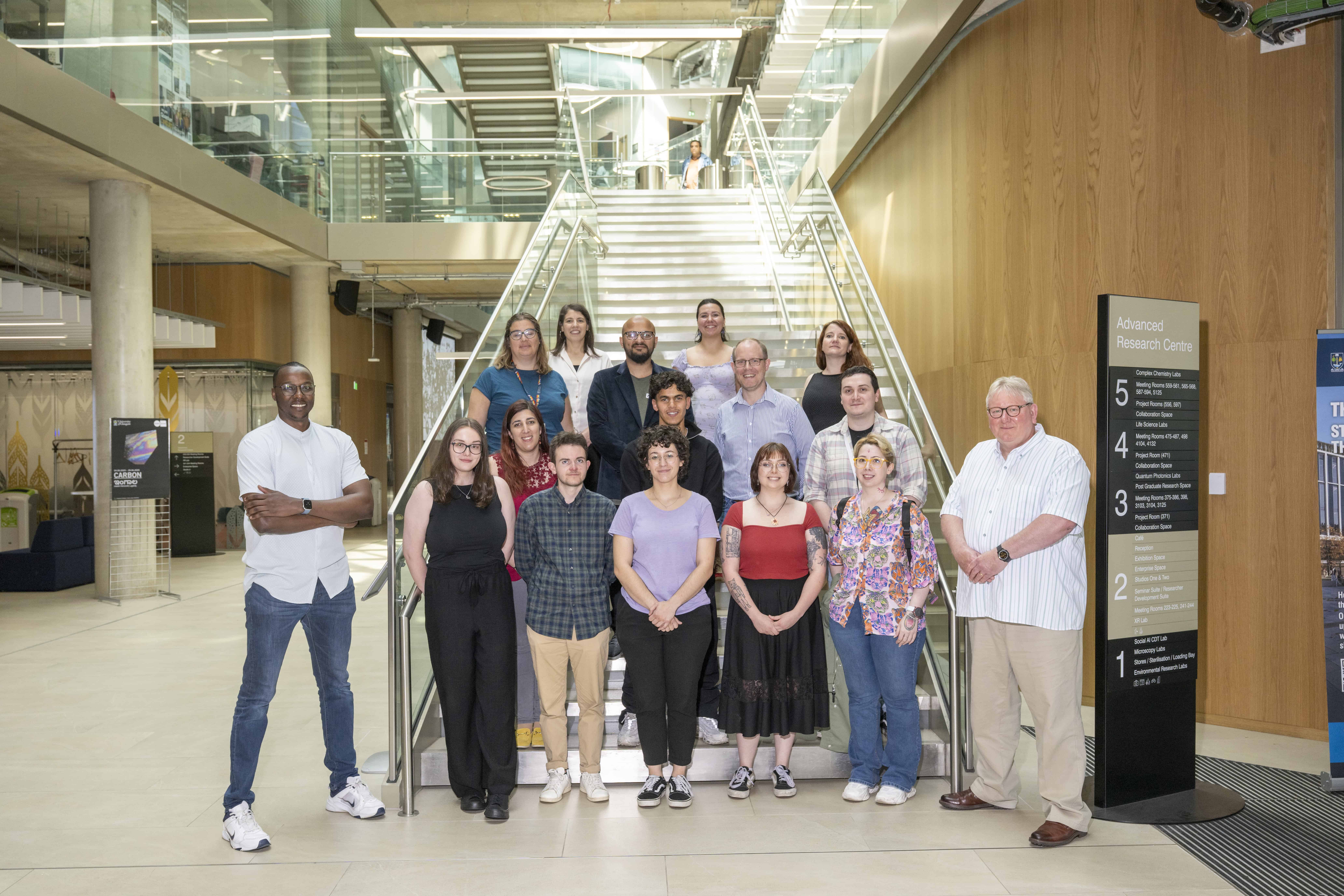 The DiveIn CDT team with the first cohort of offer holders at the Mazumdar-Shaw Advanced Research Centre 